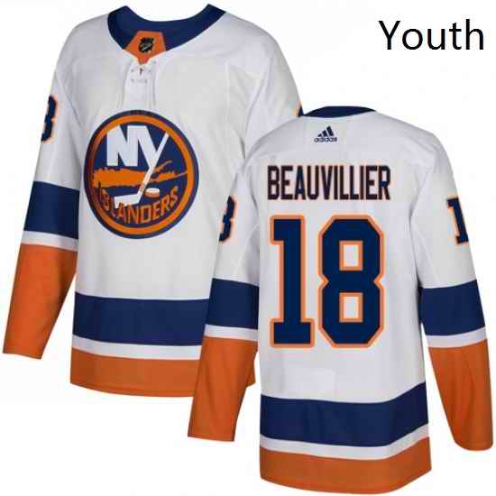 Youth Adidas New York Islanders 18 Anthony Beauvillier Authentic White Away NHL Jersey